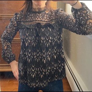 Black lace blouse